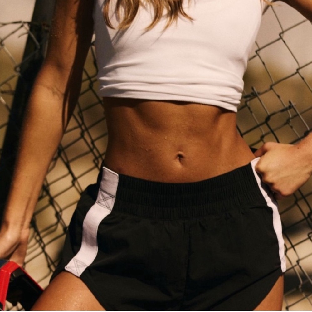 Black Athletic Shorts with Sporty Stripes